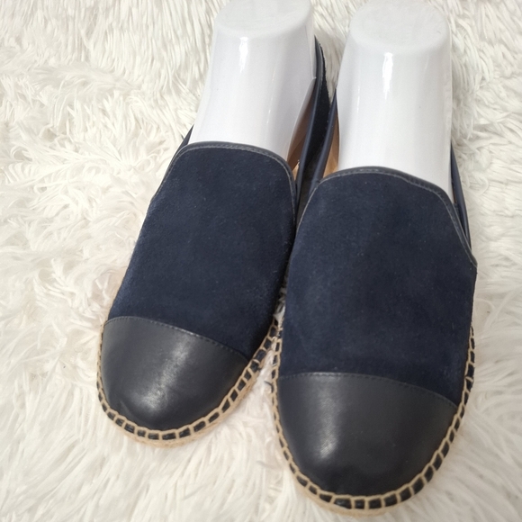 Talbots Izzy Espadrilles Blue Leather Colorblock Flats Womens 9.5 M - Picture 3 of 11